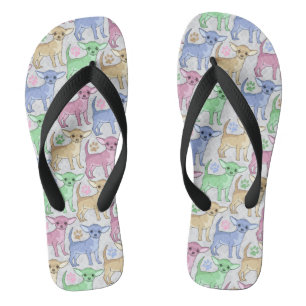 Chihuahua Lover Colourful Pattern Flip Flops