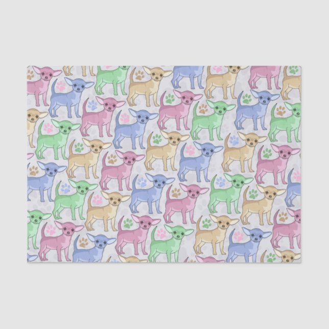 Chihuahua Lover Colourful Pattern Tissue Paper (Front)