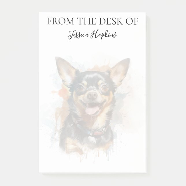 Chihuahua Lover Monogrammed Dog Post-it Notes (Front)