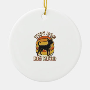 Chihuahua Lover Shirt Retro Engraved Dog Humour De Ceramic Ornament
