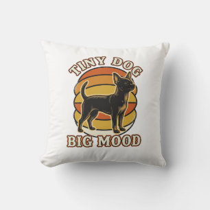 Chihuahua Lover Shirt Retro Engraved Dog Humour De Throw Pillow