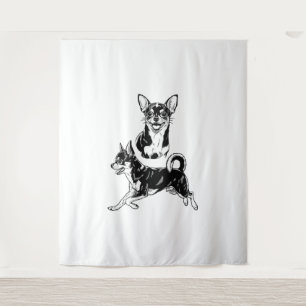 Chihuahua Lover's Delight Dynamic Duo in Black Tapestry