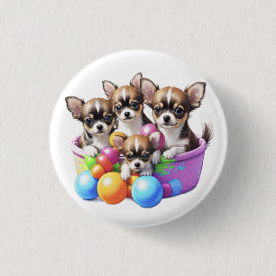 Chihuahua lustige Welpen 1 Inch Round Button