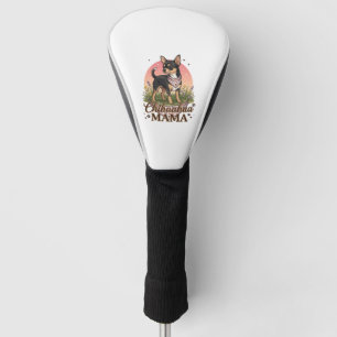 Chihuahua Mama Dog Pink Floral Bandana_1 Golf Head Cover