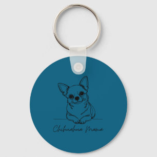 Chihuahua Mama Short Haired Chihuahua Mom Cute Dog Keychain