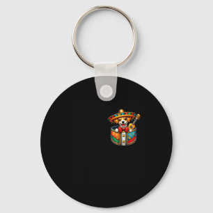 Chihuahua Mariachi Pocket Cinco De Mayo Mexican Pa Keychain