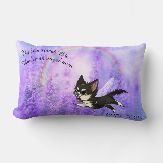 Chihuahua Memorial Rainbow Bridge Pillow (Front)