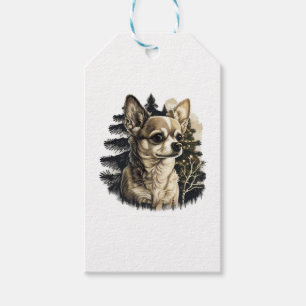 Chihuahua Merry Christmas X-Mas Tree Cute Gift Tags