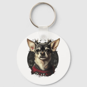 Chihuahua Merry Christmas X-Mas Tree Cute Keychain