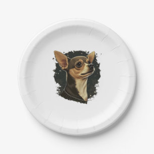 Chihuahua Merry Christmas X-Mas Tree Cute Paper Plate
