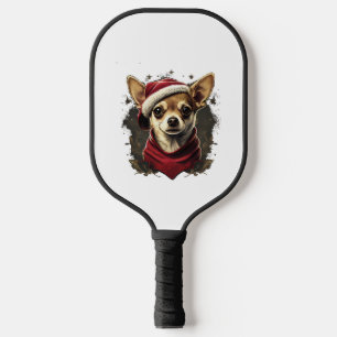 Chihuahua Merry Christmas X-Mas Tree Cute Pickleball Paddle