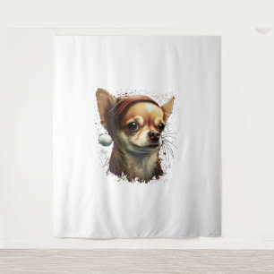 Chihuahua  Merry Christmas  X-Mas Tree  Cute Tapestry