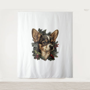 Chihuahua Merry Christmas Xmas Tree Cute Dog Tapestry