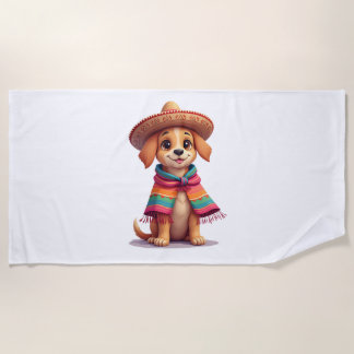 Chihuahua  Mexico  Cinco de Mayo  Funny Dog  (1) Beach Towel