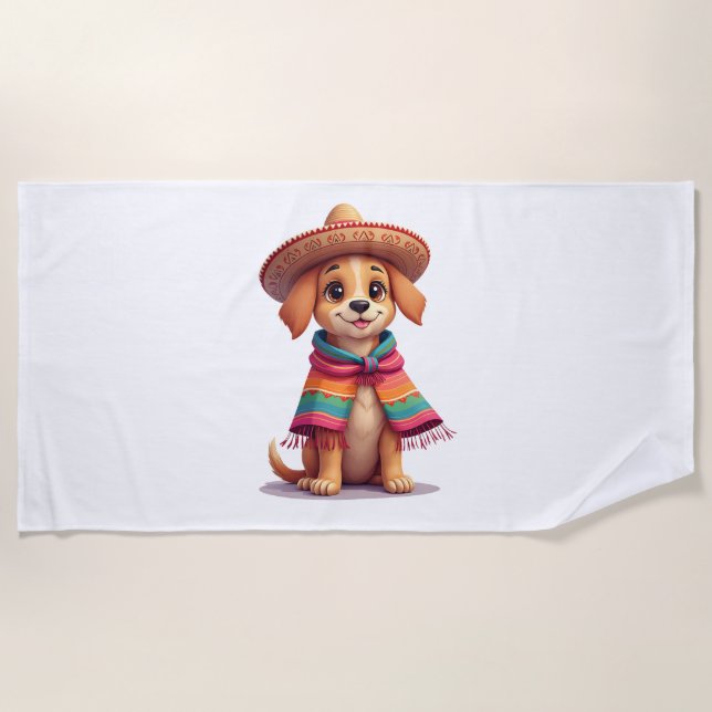 Chihuahua  Mexico  Cinco de Mayo  Funny Dog  (1) Beach Towel (Front)