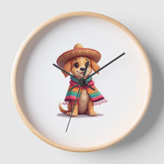 Chihuahua  Mexico  Cinco de Mayo  Funny Dog  (1) Clock