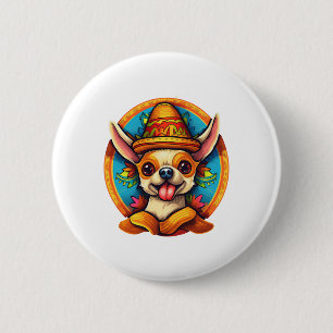 Chihuahua Mexico Cinco de Mayo Funny Dog 2 Inch Round Button