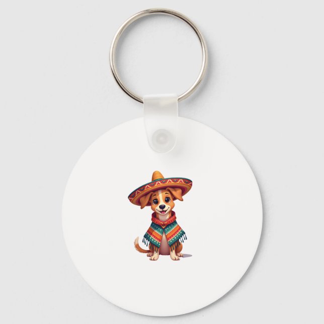 Chihuahua  Mexico  Cinco de Mayo  Funny Dog  (2) Keychain (Front)