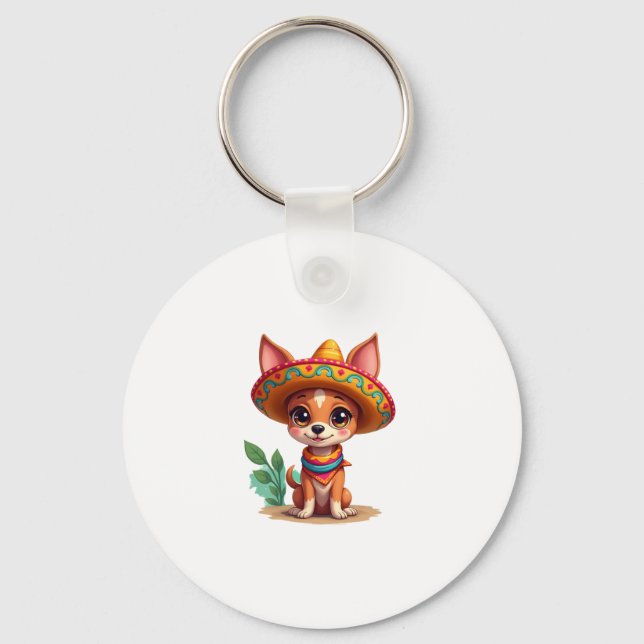 Chihuahua  Mexico  Cinco de Mayo  Funny Dog   (3) Keychain (Front)