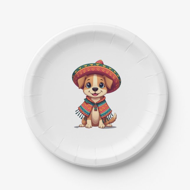 Chihuahua  Mexico  Cinco de Mayo  Funny Dog  (3) Paper Plate (Front)