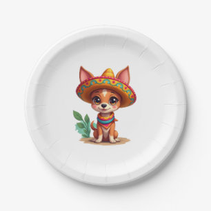 Chihuahua Mexico Cinco de Mayo Funny Dog (3) Paper Plate