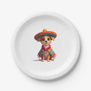Chihuahua Mexico Cinco de Mayo Funny Dog (4) Paper Plate