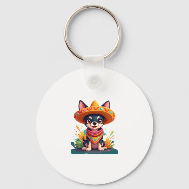 Chihuahua  Mexico  Cinco de Mayo  Funny Dog   (5) Keychain (Front)