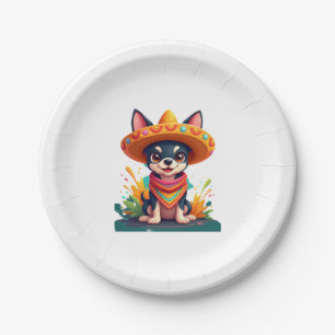 Chihuahua Mexico Cinco de Mayo Funny Dog (5) Paper Plate