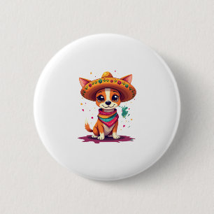 Chihuahua  Mexico  Cinco de Mayo  Funny Dog   (6) 2 Inch Round Button