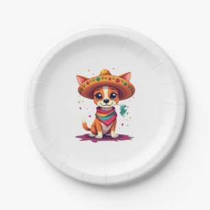 Chihuahua Mexico Cinco de Mayo Funny Dog (6) Paper Plate