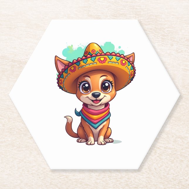 Chihuahua  Mexico  Cinco de Mayo  Funny Dog   (7) Paper Coaster (Front)