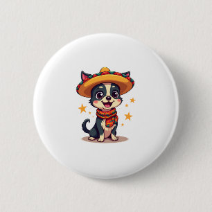 Chihuahua  Mexico  Cinco de Mayo  Funny Dog  Copy 2 Inch Round Button