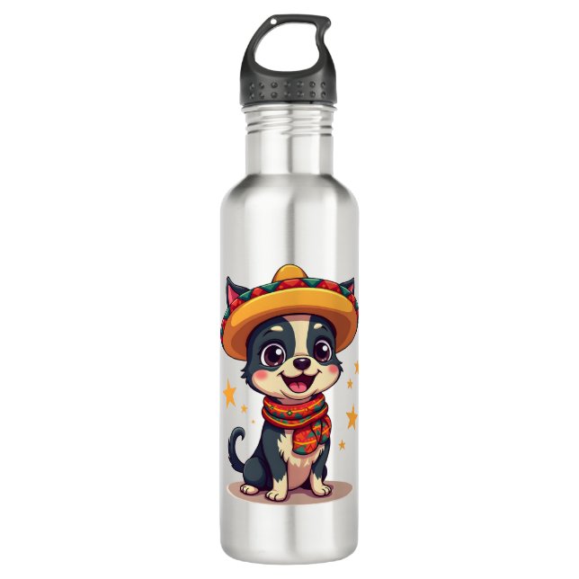 Chihuahua  Mexico  Cinco de Mayo  Funny Dog  Copy 710 Ml Water Bottle (Front)