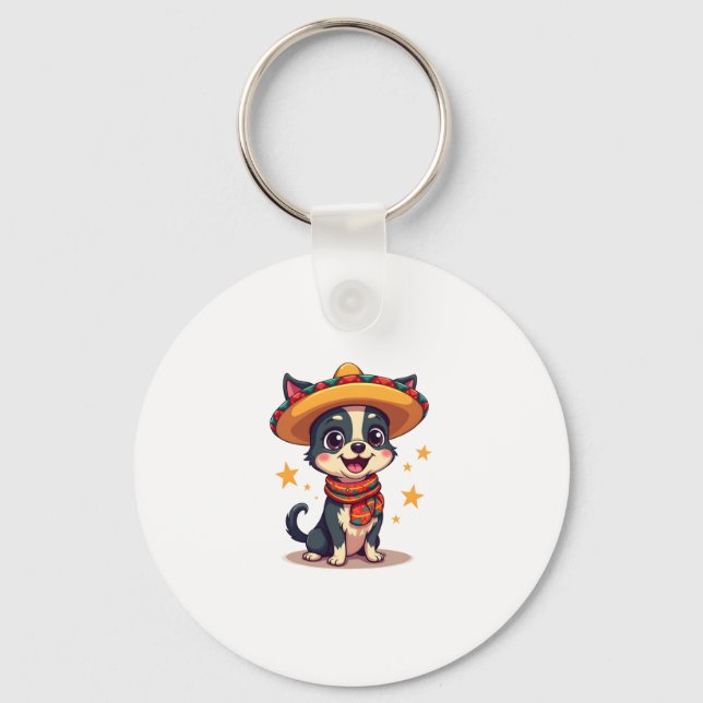 Chihuahua  Mexico  Cinco de Mayo  Funny Dog  Copy Keychain (Front)