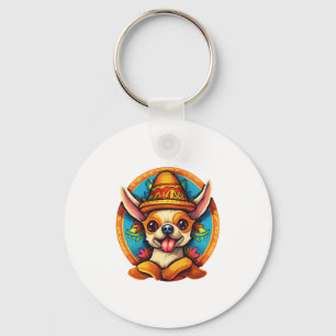 Chihuahua Mexico Cinco de Mayo Funny Dog Keychain