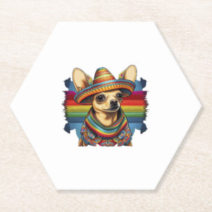 Chihuahua  Mexico  Cinco de Mayo  Funny Dog       Paper Coaster