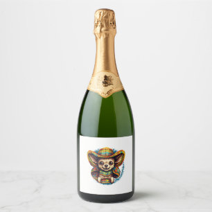 Chihuahua  Mexico  Cinco de Mayo  Funny Dog        Sparkling Wine Label