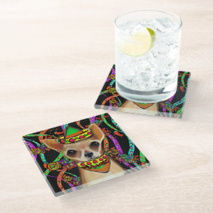 Chihuahua Mexico Glass Coaster
