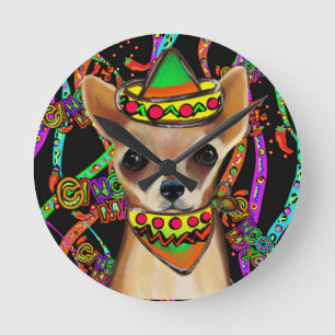 Chihuahua Mexico Round Clock