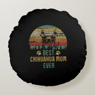 Chihuahua mom round pillow