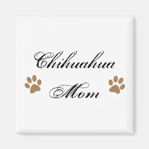 Chihuahua Mom Script w/ Pawprints Magnet