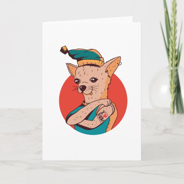 Chihuahua Mom Tattoo Card (Front)