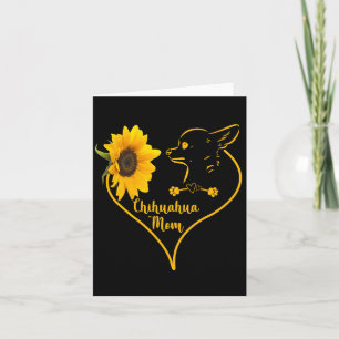 Chihuahua Mom With Sunflower Heart Mother's Day Card