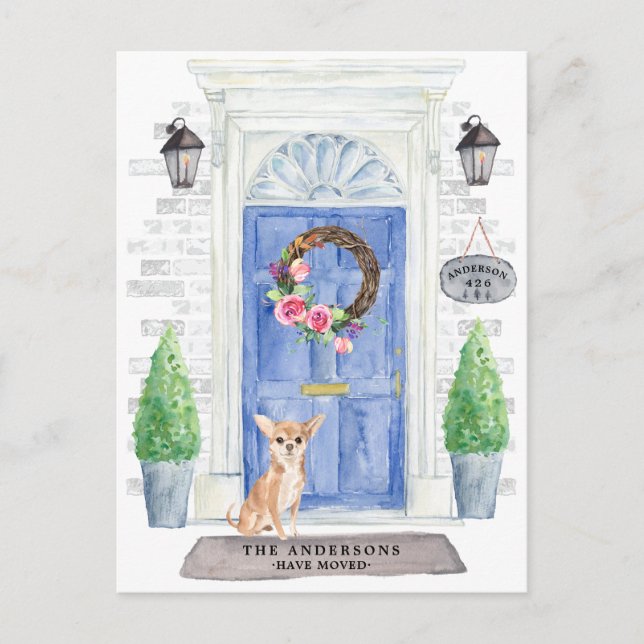 Chihuahua Moving Announcement Postcard (Front)