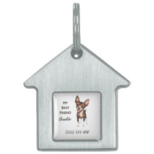 Chihuahua My Best Friend Custom Dog House Name Pet ID Tag