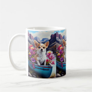 Chihuahua on a Paddle: A Scenic Adventure Coffee Mug
