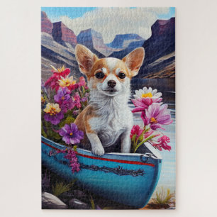 Chihuahua on a Paddle: A Scenic Adventure Jigsaw Puzzle