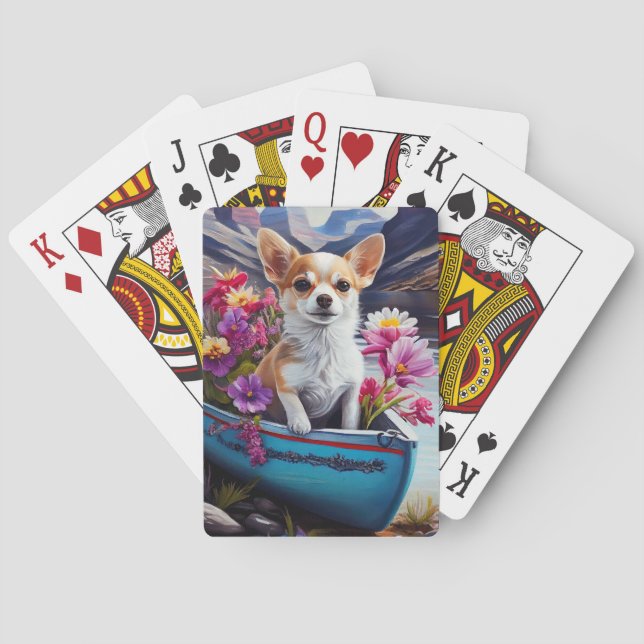 Chihuahua on a Paddle: A Scenic Adventure Playing Cards (Back)