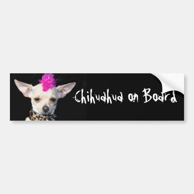 Chihuahua on board bumper sticker (Front)