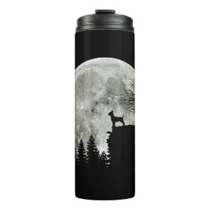 Chihuahua On Mountain Big Moon Halloween Gifts Thermal Tumbler